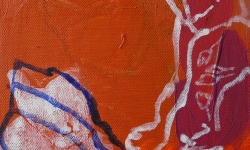 abstrafen, 2001, Acryl auf Leinwand, 24 x 18 cm
