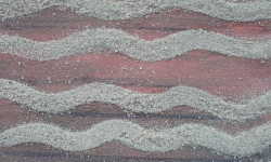 chinini 6, 2010, Aquarell/Leim/Sand, Bütten auf Leinwand kaschiert, 20 x 20 cm